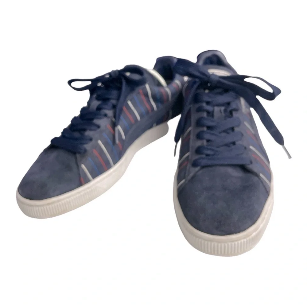 Puma Blue Suede Red White Stripe 359404-01 Sneakers Size Men's 10.5